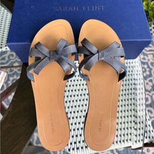 Sarah Flint Mirjana Amalfi Blue vacchetta leather sandals  IT 40 = US 9.5